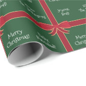 複数言語メリークリスマスレッドとグリーン ラッピングペーパー (ロールコーナー)