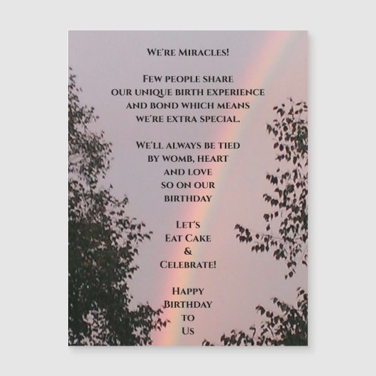 複数誕生誕生日磁気挨拶カード (正面)