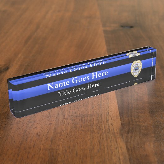 複数選択の警察チーフバッジのイーグルランク デスクネームプレート (側面)