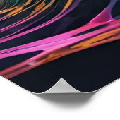 複数鮮やか色の波 ポスター (角)