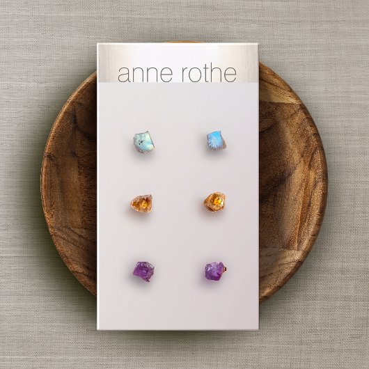 複数3スタッドイヤリング穴表示ホルダー 名刺