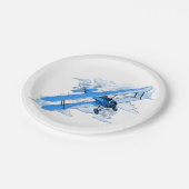 複葉機を飛ばすヴィンテージ ペーパープレート (アングル)