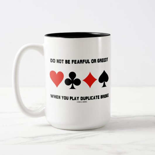 複製の際に恐れたり欲張りをしな遊いでください ツートーンマグカップ (左)