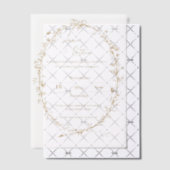 複雑かわいらしな華美金ゴールドフレ結婚ーム ベラム紙招待状 (オフセット (招待状))