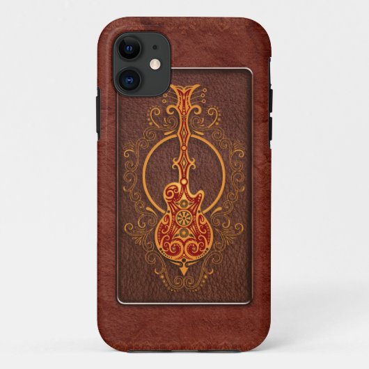 複雑で赤い革ギター Case-Mate iPhoneケース (裏面)