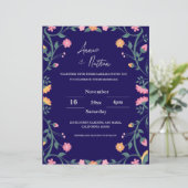 複雑なかわいらしフローラフレーム結婚式招待状 (スタンド正面)