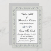 複雑なつる植物が日付を保存 セーブザデート (正面/裏面)