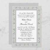 複雑なつる植物結婚式招待状 招待状 (正面/裏面)