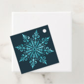 複雑なアイスブルーのスノーフレークのクリスマスギフトタグ フェイバータグ (インサイチュ)