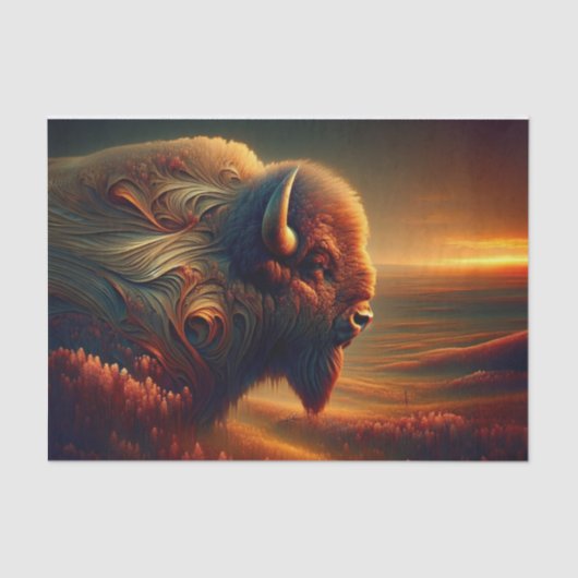 複雑なアメリカ南西部のバイソンのデクページ 薄葉紙 (正面)