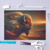 複雑なアメリカ南西部のバイソンのデクページ 薄葉紙 (クラフト)