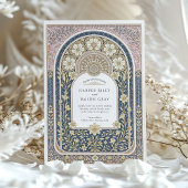 複雑なアールヌーボー結婚フローラ 招待状