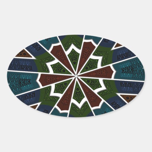 複雑なインスパイア詳細のサリデザイン 楕円形シール (正面)