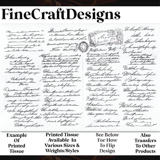 複雑なエレガントキュロ書シブのAF2デコパージュ 薄葉紙