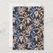 複雑なエレガントフローラを特徴とする繊維デザイン 招待状 (裏面)