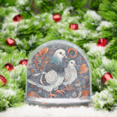 複雑なエレガントフローラ芸術の中の鳩ペア (クリスマス)