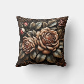 複雑なエレガント彫刻されたデザインのバラ クッション (裏面)