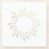 複雑なエレガント金ゴールドの葉を特徴とするコースター。 ガラスコースター (裏面)