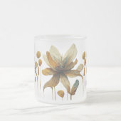 複雑なエレガント金ゴールド作業を特徴とするマグカップ。 フロストグラスマグカップ (中央)