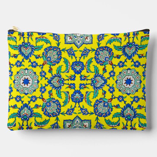 複雑なオットマンテュルキエイズニク花のパターン アクセサリーポーチ (正面)