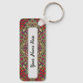 複雑なオリエンタル伝統的ラグのモチーフデザイン キーホルダー (裏面)