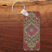 複雑なオリエンタル伝統的ラグのモチーフデザイン キーホルダー (正面)