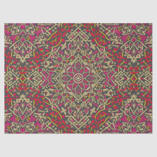 複雑なオリエンタル伝統的ラグのモチーフデザイン 薄葉紙 (正面)