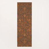 複雑なオレンジ&ブラックろうけつ染めヨガマット ヨガマット (裏面)