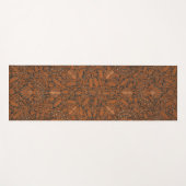 複雑なオレンジ&ブラックろうけつ染めヨガマット ヨガマット (正面(横))