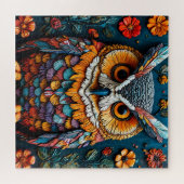 複雑なカラフル詳細で作ったフクロウのアートワーク ジグソーパズル (横)