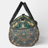 複雑なグリーンと金ゴールドアールデコパターン ダッフルバッグ (右)