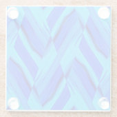 複雑なコバルトブルー大理石パターン ガラスコースター (裏面)