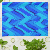 複雑なコバルトブルー大理石パターン キッチンタオル (折り畳み)