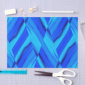 複雑なコバルトブルー大理石パターン 薄葉紙 (クラフト)