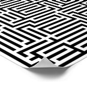 複雑なコンピュータ生成迷路スケッチ ポスター (角)