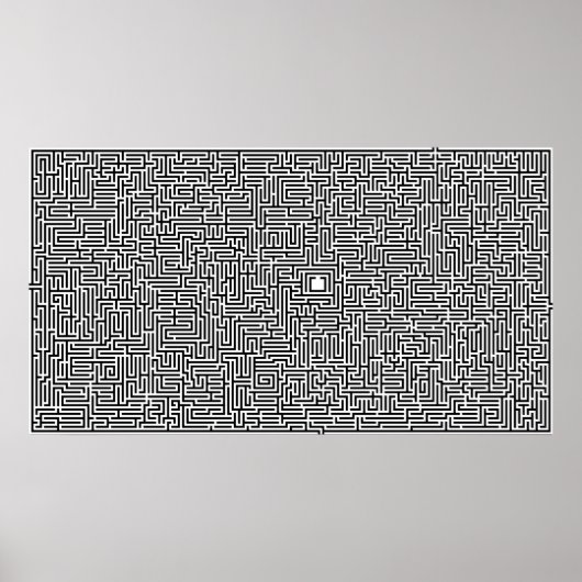 複雑なコンピュータ生成迷路スケッチ ポスター (正面)