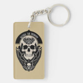 複雑なゴシック様式のスカルイラストレーション キーホルダー (裏面)