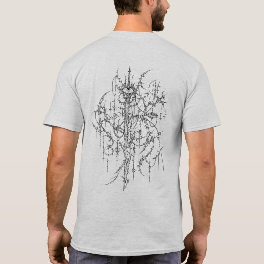 複雑なサイバーシジリズム ゴシック アイビジュアル Tシャツ (裏面)