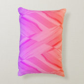 複雑なサンゴとピンクの色合いの大理石のパターン アクセントクッション (裏面(縦))