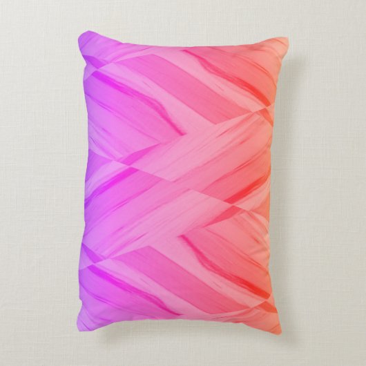複雑なサンゴとピンクの色合いの大理石のパターン アクセントクッション (裏面(縦))
