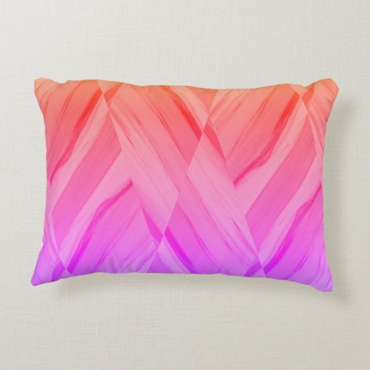 複雑なサンゴとピンクの色合いの大理石のパターン アクセントクッション (裏面)