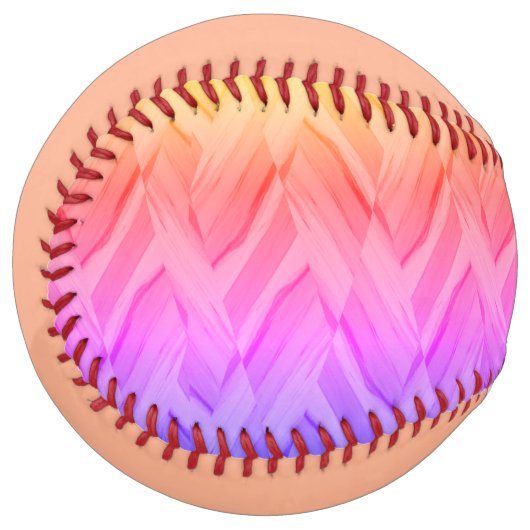 複雑なサンゴとピンクの色合いの大理石のパターン ソフトボール (正面左)