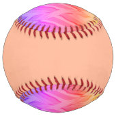 複雑なサンゴとピンクの色合いの大理石のパターン ソフトボール (裏面)