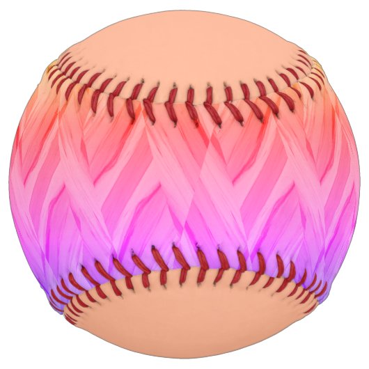 複雑なサンゴとピンクの色合いの大理石のパターン ソフトボール (正面)