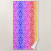 複雑なサンゴとピンクの色合いの大理石のパターン ビーチタオル (正面)