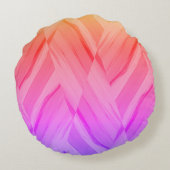 複雑なサンゴとピンクの色合いの大理石のパターン ラウンドクッション (裏面)