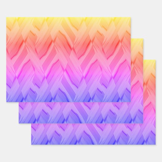 複雑なサンゴとピンクの色合いの大理石のパターン ラッピングペーパーシート (セット)