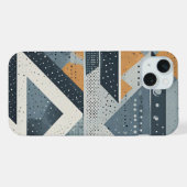 複雑なジオメトリ形状（灰色） iPhoneケース (裏面横)