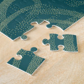 複雑なスティプルされたテクスチャ、ターコイズ抽象芸術パット ジグソーパズル (側面)