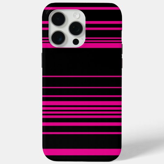 複雑なストライプ - マゼンタとブラック Case-Mate iPhoneケース (裏面)